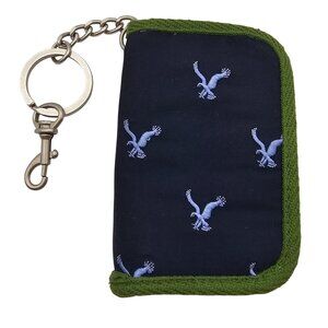 American Eagle Outfitters Keychain Card Holder Wallet With Snap Closure Logo